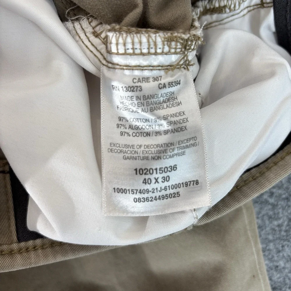 Lee Pants Extreme Motion Khaki Mens 40x30 (Fits 40x28) Straight Fit Stretch Tan - Picture 5 of 14